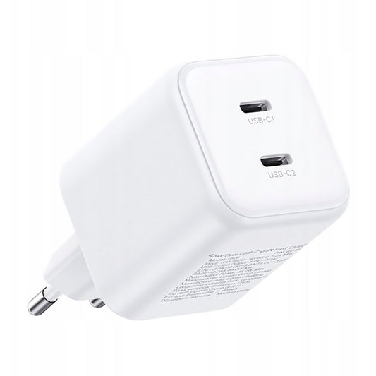 UGREEN X526 nettadapter (65154), 45W, 3A, 2 x USB-C, hvit