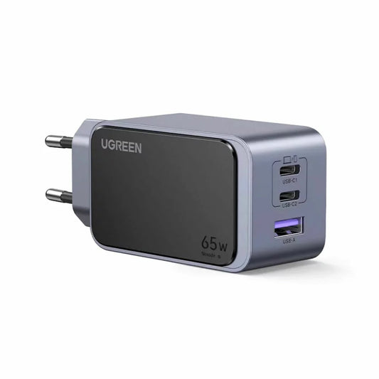 Nettverkslader UGREEN X553 Nexode Pro, 65W, 3A, 1 x USB-A - 2 x USB-C, grå