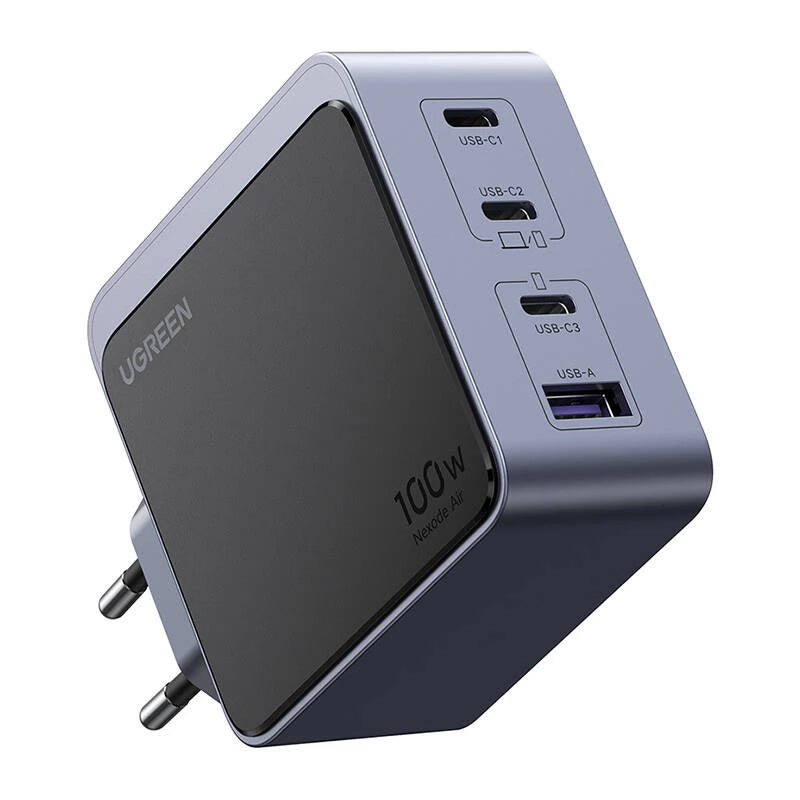 Nettverkslader UGREEN X565 Nexode Air, 100W, 5A, 1 x USB-A - 3 x USB-C, grå