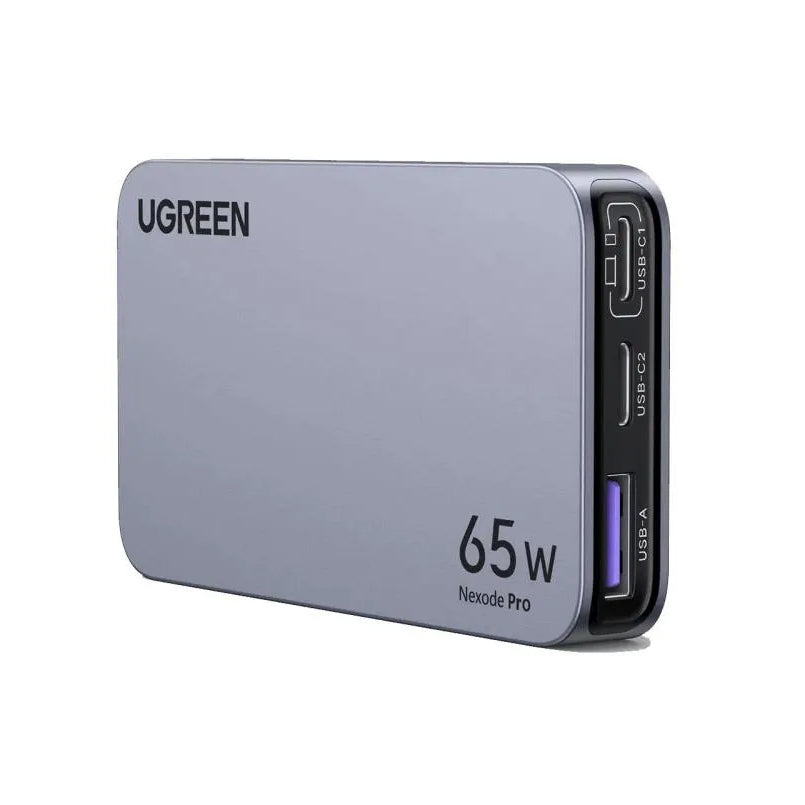 Nettverkslader UGREEN X753 Nexode Pro, 65W, 3A, 1 x USB-A - 2 x USB-C, grå