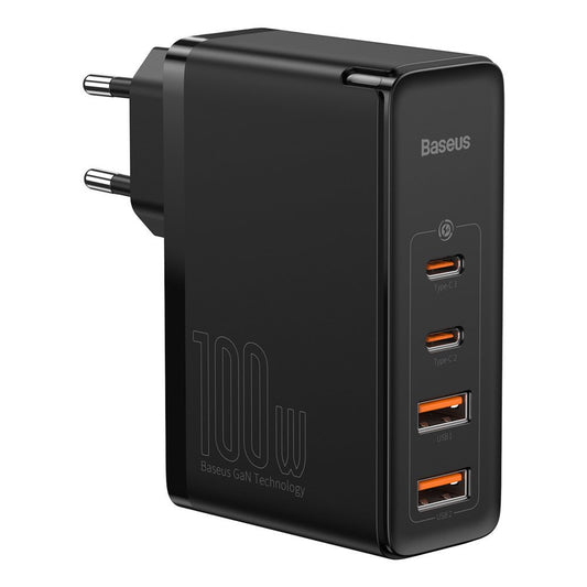 Baseus GAN2 Pro nettverkslader, 100W, 5A, 2 x USB-A - 2 x USB-C, svart CCGAN2P-L01