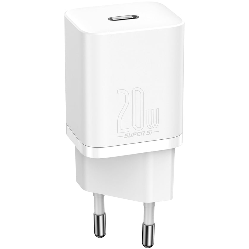 Nettverkslader Baseus Super Si, 20W, 3A, 1 x USB-C, hvit CCSUP-B02