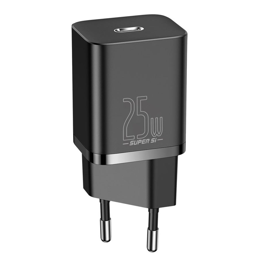 Nettverkslader Baseus Super Si, 25W, 3A, 1 x USB-C, svart CCSP020101