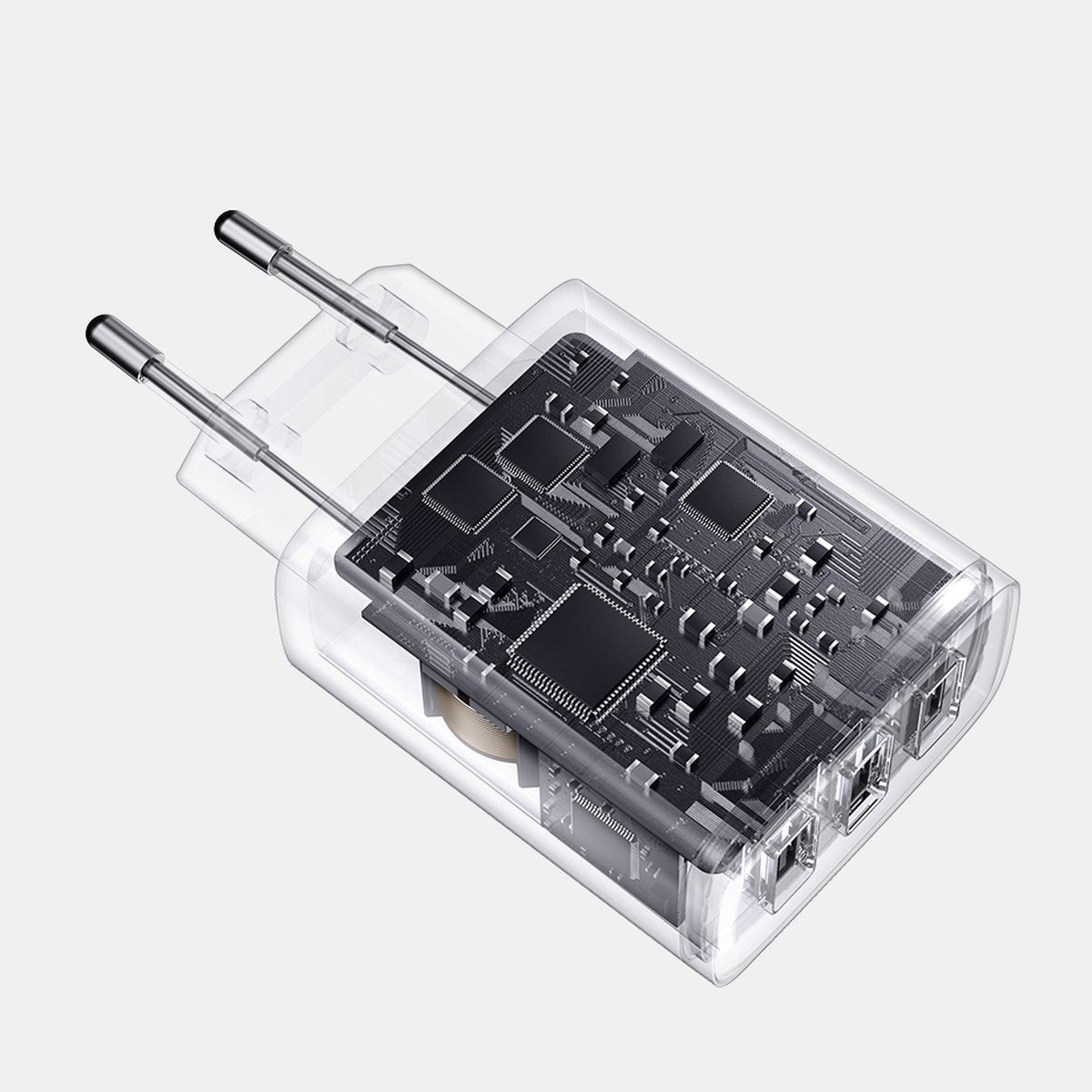 Baseus Compact 3U nettverkslader, 17W, 2.1A, 3 x USB-A, Hvit CCXJ020102