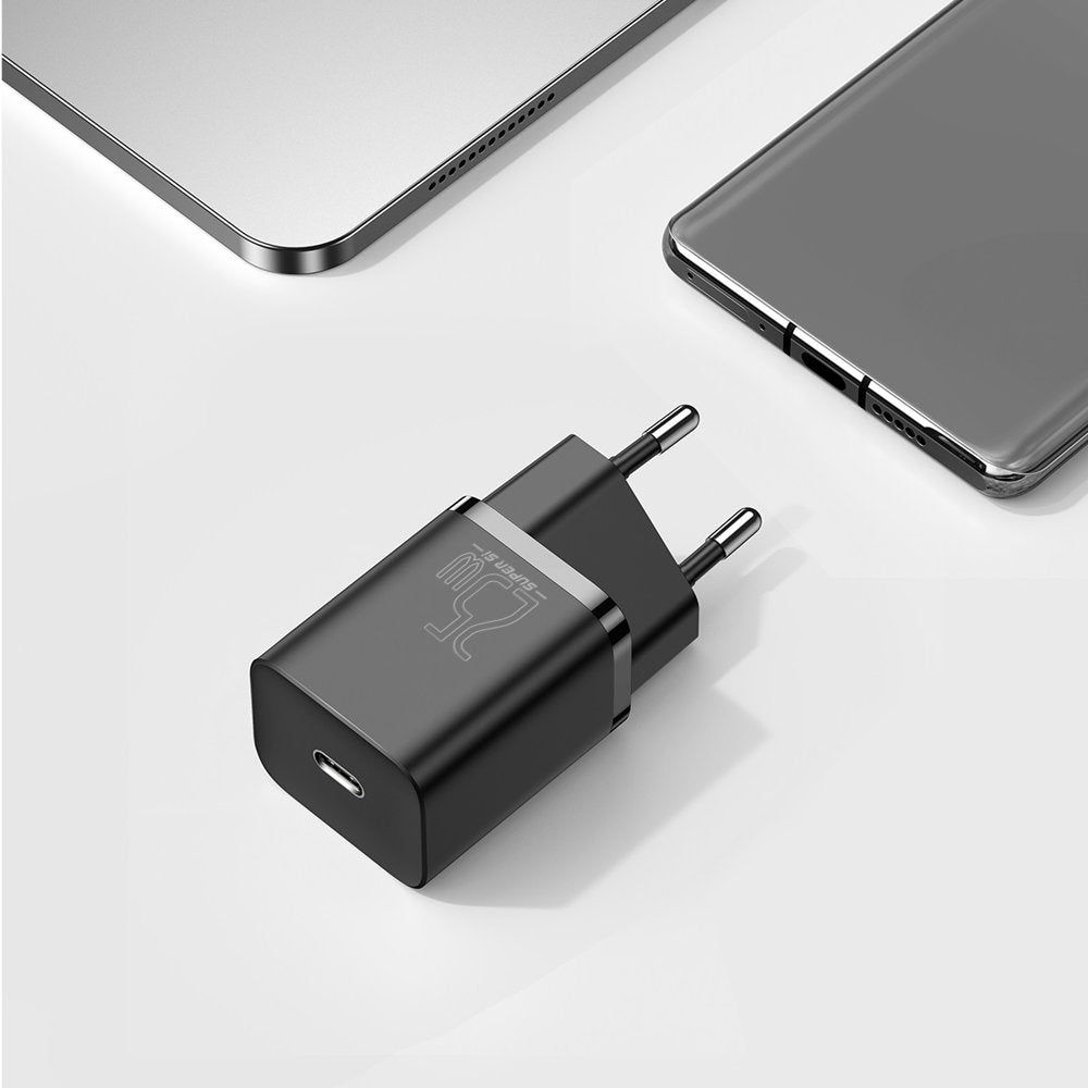 Nettverkslader Baseus Super Si, 25W, 3A, 1 x USB-C, svart CCSP020101