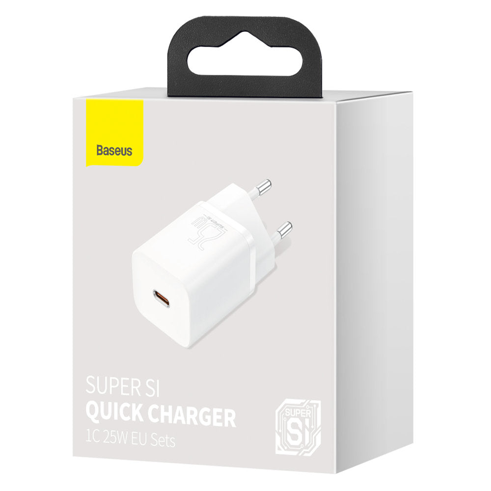 Baseus Super Si nettverkslader, 25W, 3A, 1 x USB-C, hvit CCSP020102