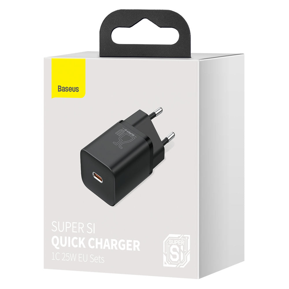 Nettverkslader Baseus Super Si, 25W, 3A, 1 x USB-C, svart CCSP020101