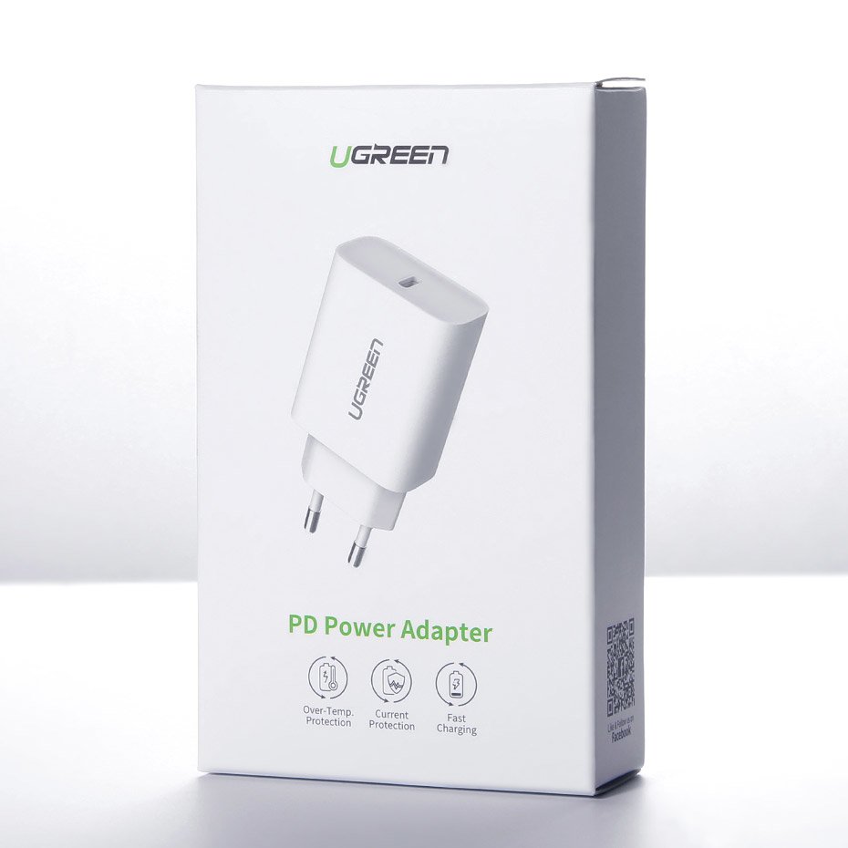 UGREEN CD137 Nettlader, 18W, 3A, 1 x USB-C, Hvit