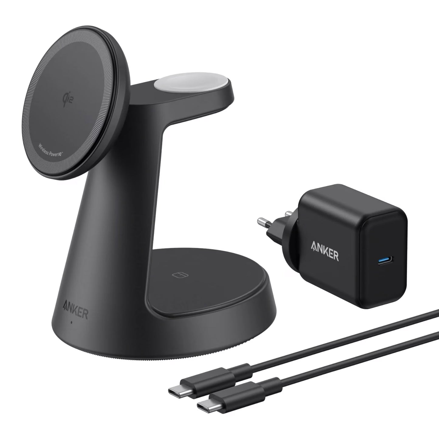 Anker MagGo 3in1 trådløs nettverkslader, 15W, 1.67A, Svart B25M4G11