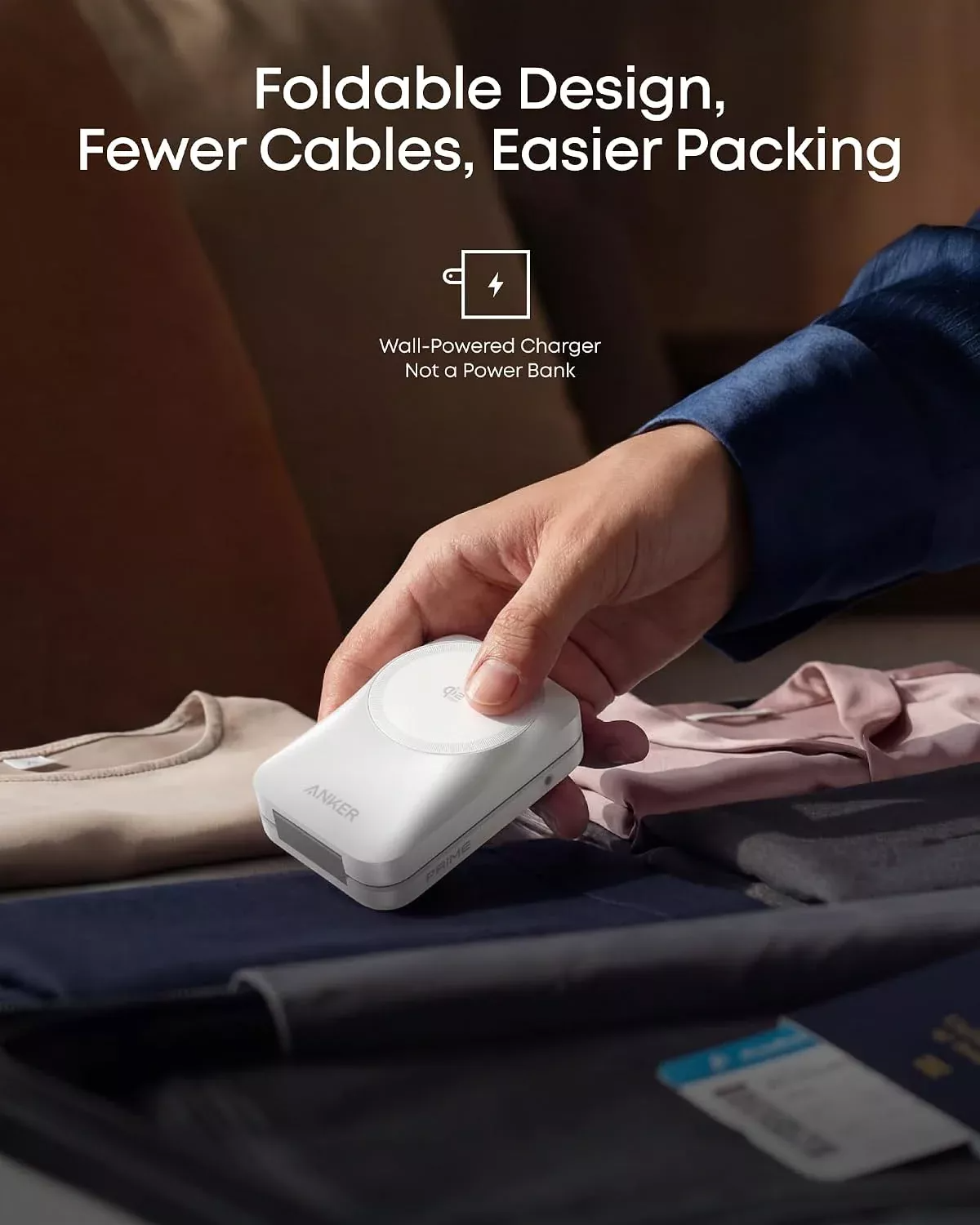 Trådløs nettladere Anker Prime MagGo 3i1, 25W, hvit B25N1G21