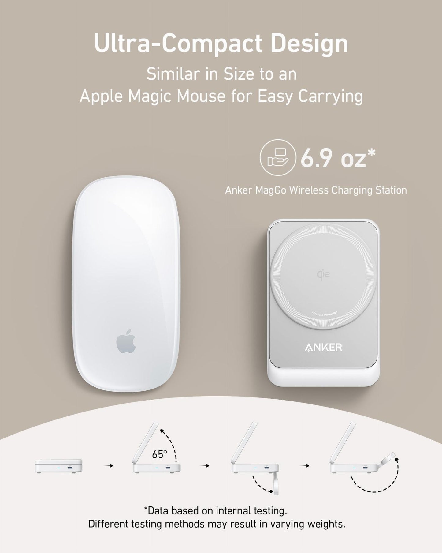 Anker MagGo 3in1 trådløs nettverkslader, 15W, 1.67A, Hvit B2557321