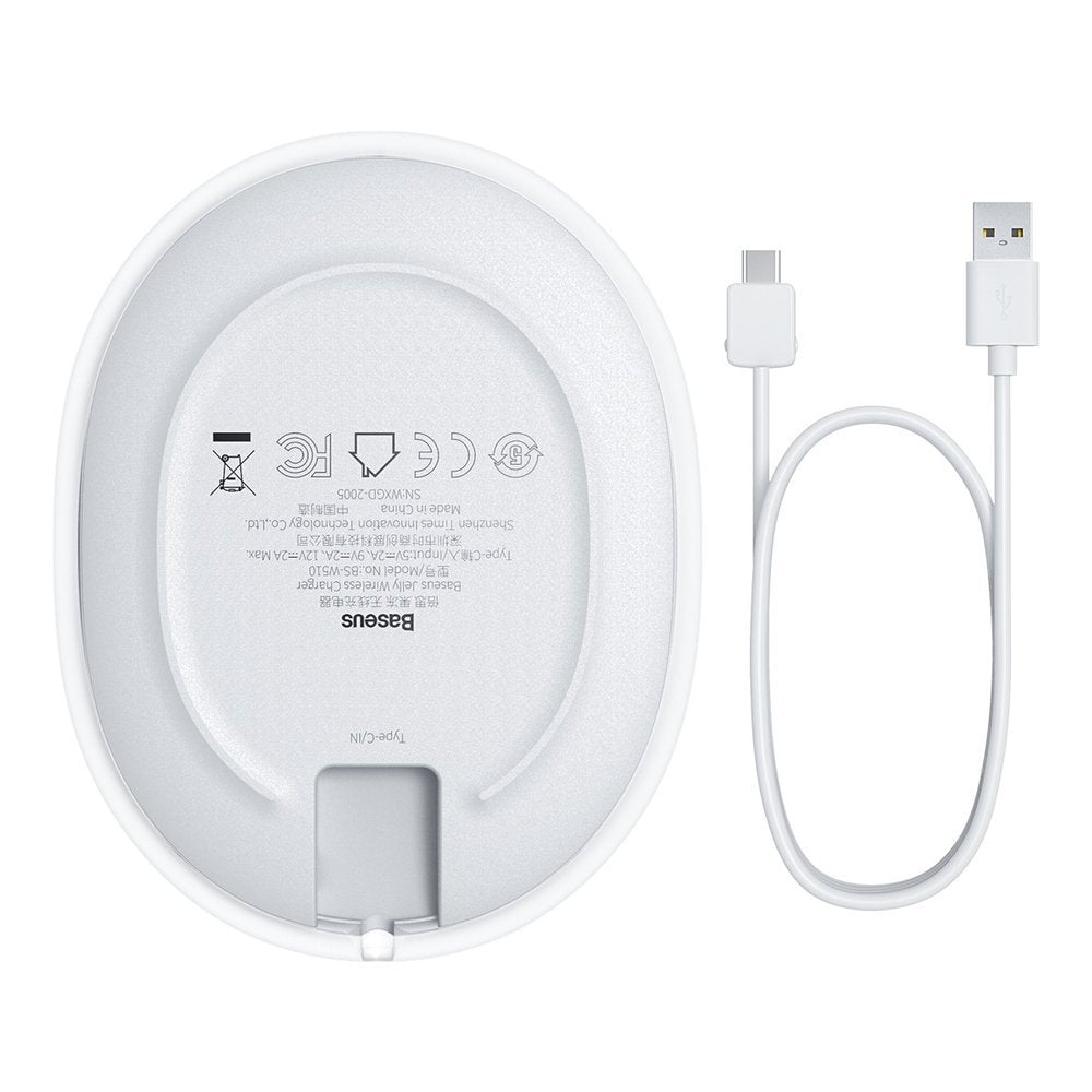 Trådløs Nettlader Baseus Jelly, 15W, 1.67A, Hvit WXGD-02