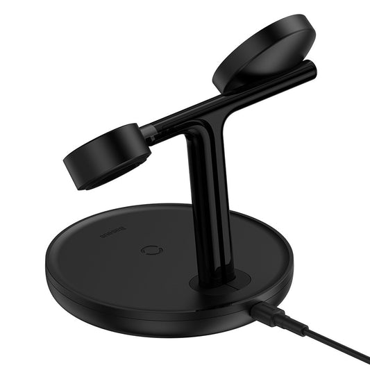 Baseus Swan 3in1 trådløs nettverkslader, 15W, 1,67A, svart WXTE000101 WXTE000101