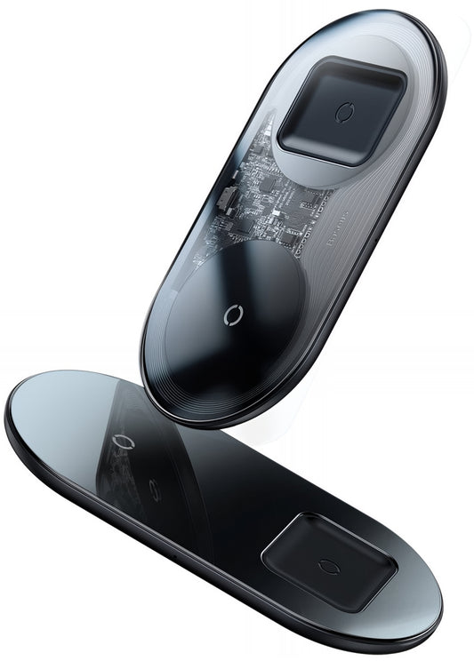 Trådløs Nettverkslader Baseus Simple 2in1, 15W, 1.67A, Transparent WXJK-A01