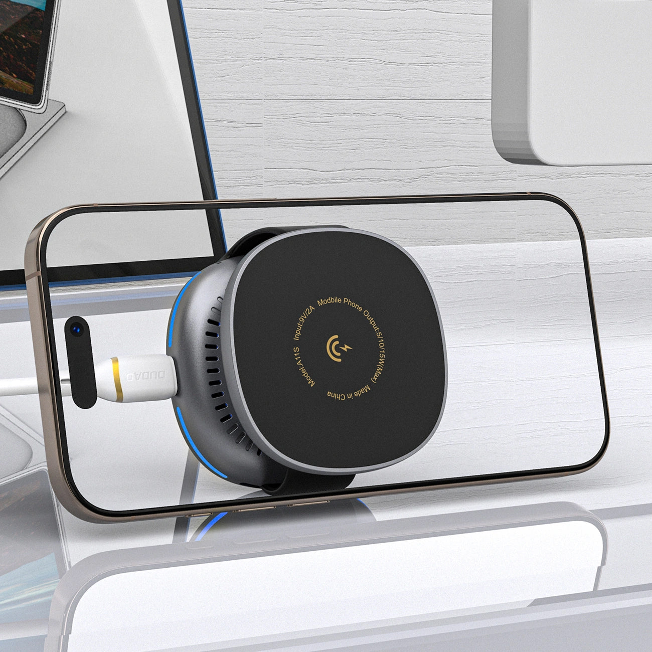 Trådløs Nettverkslader Dudao A11S 3in1, 15W, Svart