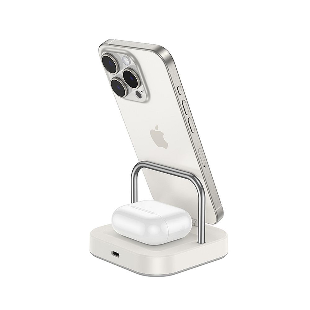 Trådløs Nettverkslader HOCO CQ16A 3i1, 15W, 1.67A, Hvit