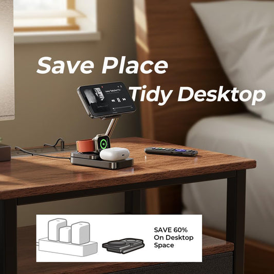 Lisen 3in1 trådløs nettverkslader, 15W, 1.67A, Svart YL0424010003