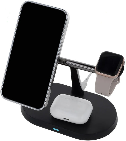 Trådløs Nettverkslader MaXlife MXWC-03 3-i-1, 15W, 1.67A, Svart