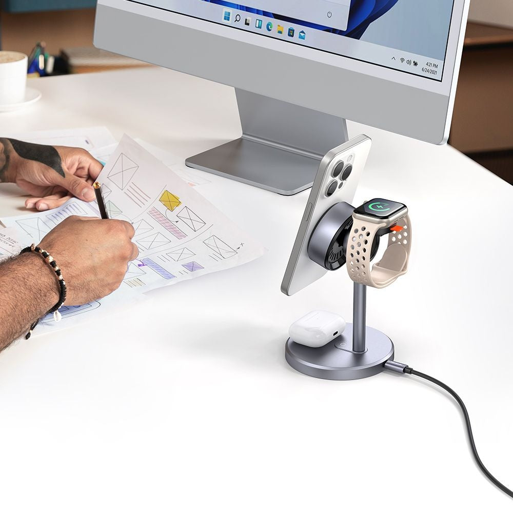 Trådløs Nettverkslader McDodo CH-2462 Swan 3in1, 22.5W, 1.67A, Svart