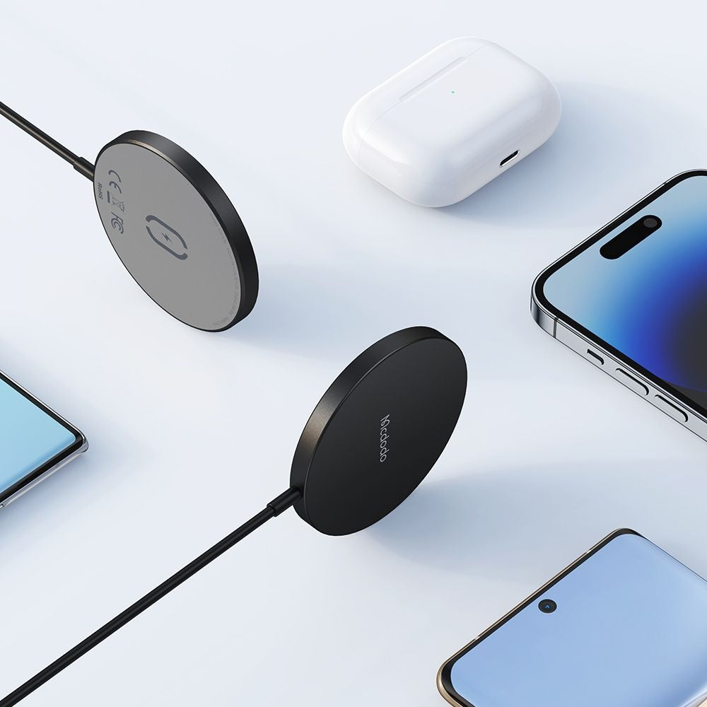 Trådløs Nettverkslader McDodo CH-4360 Moon, 15W, 1.67A, Svart