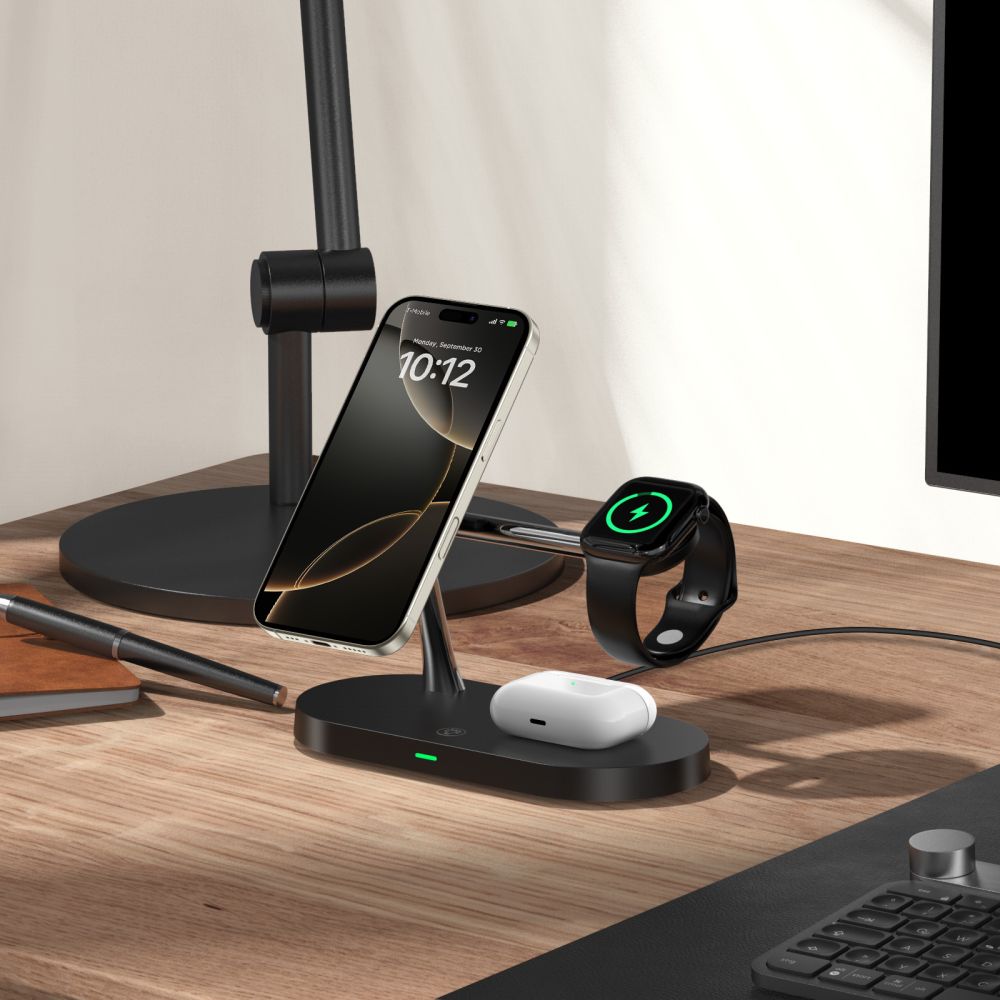 Trådløs nettladere Tech-Protect A12 3i1, 15W, 1,67A, Svart