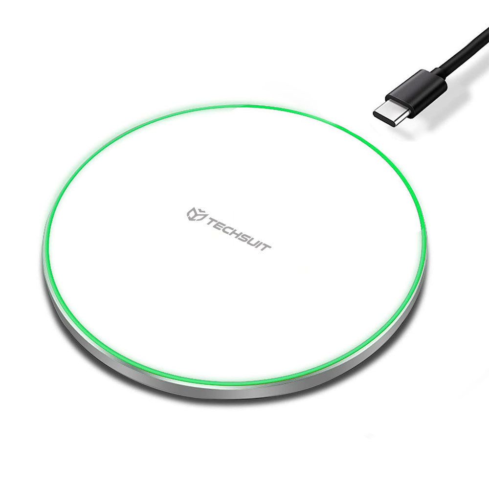 Trådløs Nettverkslader Techsuit CHWR031 Premium, 15W, 1.67A, Hvit