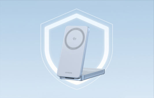 UGREEN MagFlow 2in1 trådløs nettverkslader, 25W, Blå