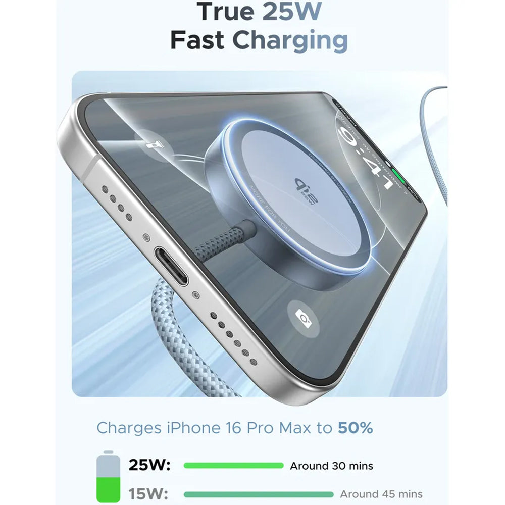 UGREEN MagFlow Trådløs Nettverkslader, 25W, Blå