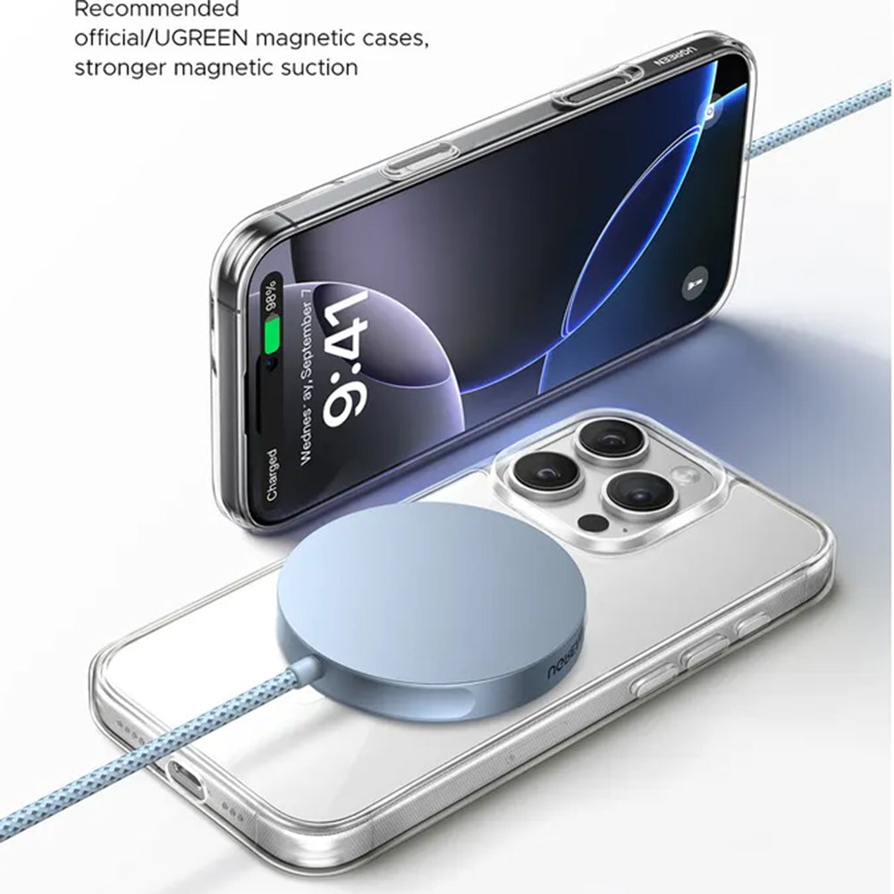 UGREEN MagFlow Trådløs Nettverkslader, 25W, Blå