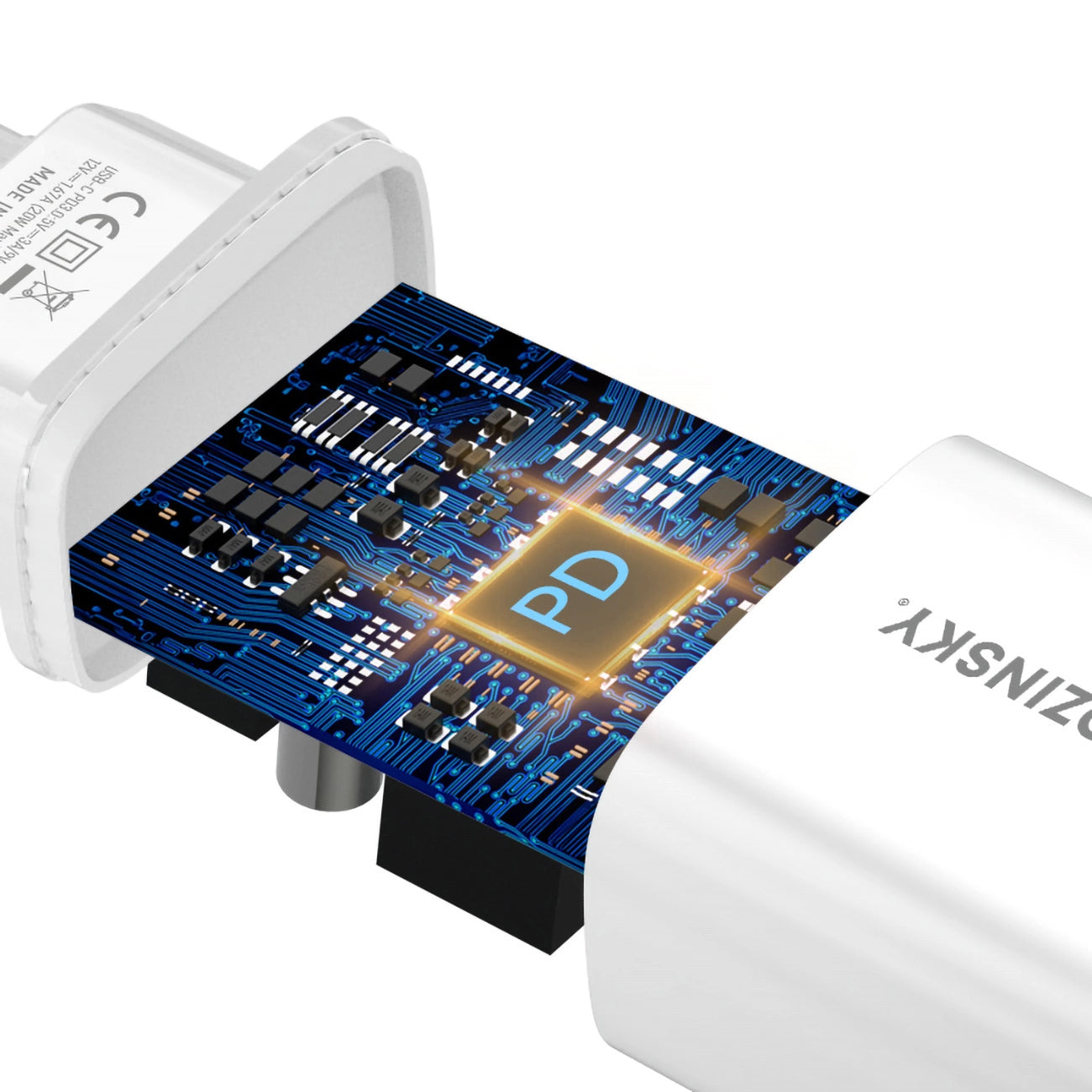 WZK WGWCCW Nettlader, 20W, 3A, 1 x USB-C, Hvit