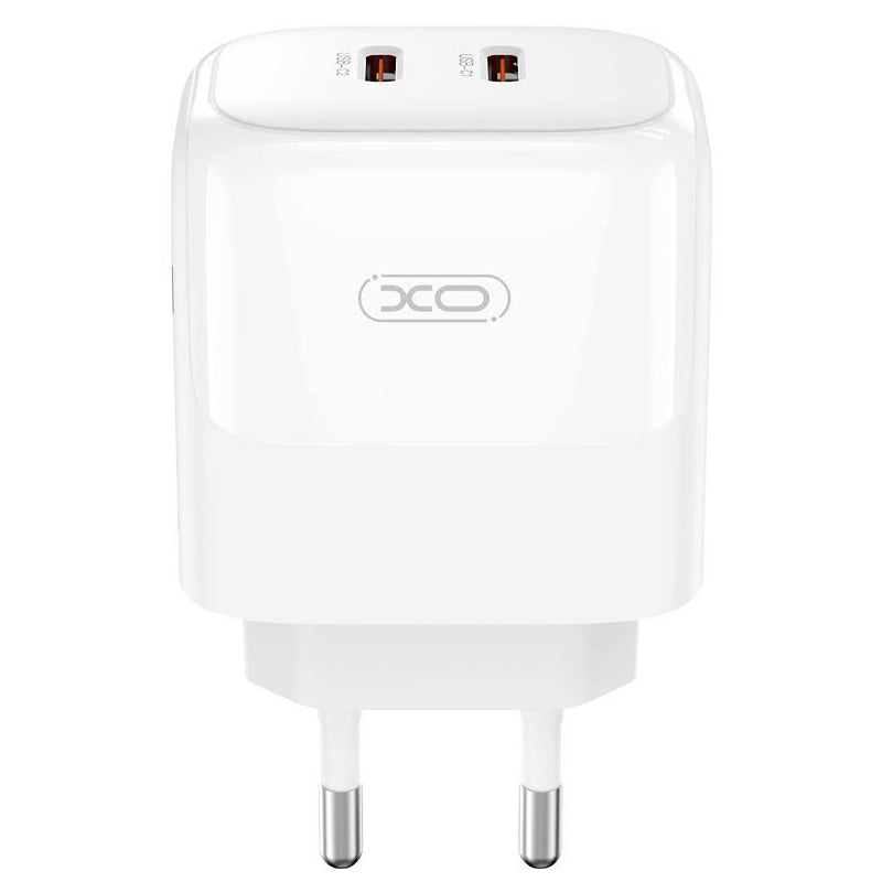 Nettverkslader XO Design L140, 35W, 3A, 2 x USB-C, hvit