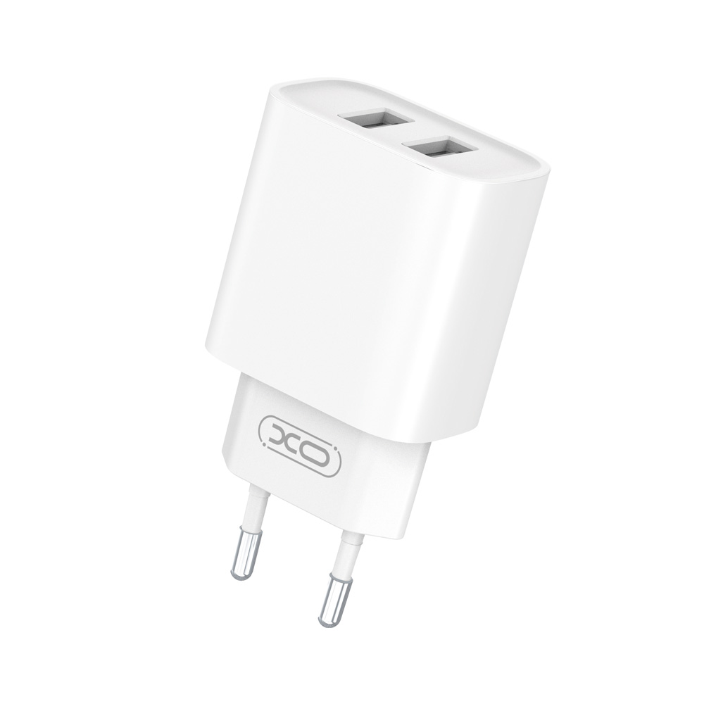 Nettlader XO Design CE02C, 10.5W, 2.1A, 2 x USB-A, Hvit