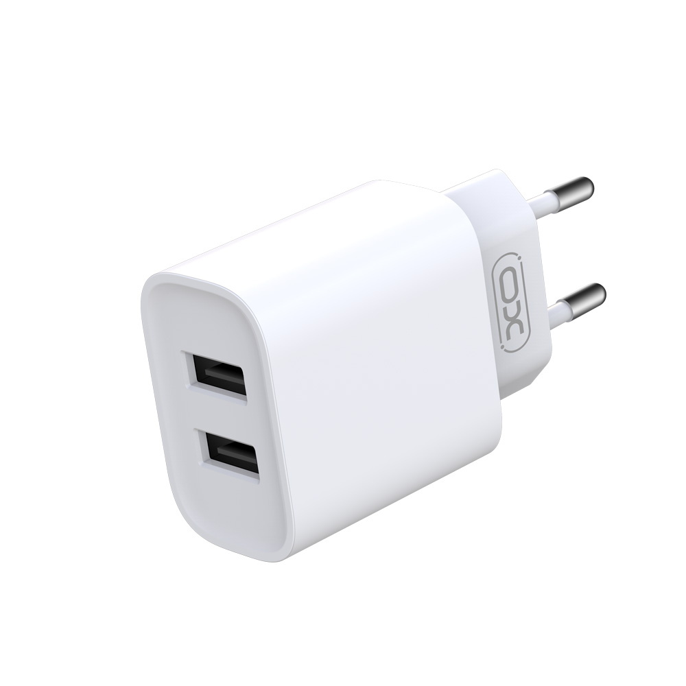 Nettlader XO Design CE02C, 10.5W, 2.1A, 2 x USB-A, Hvit