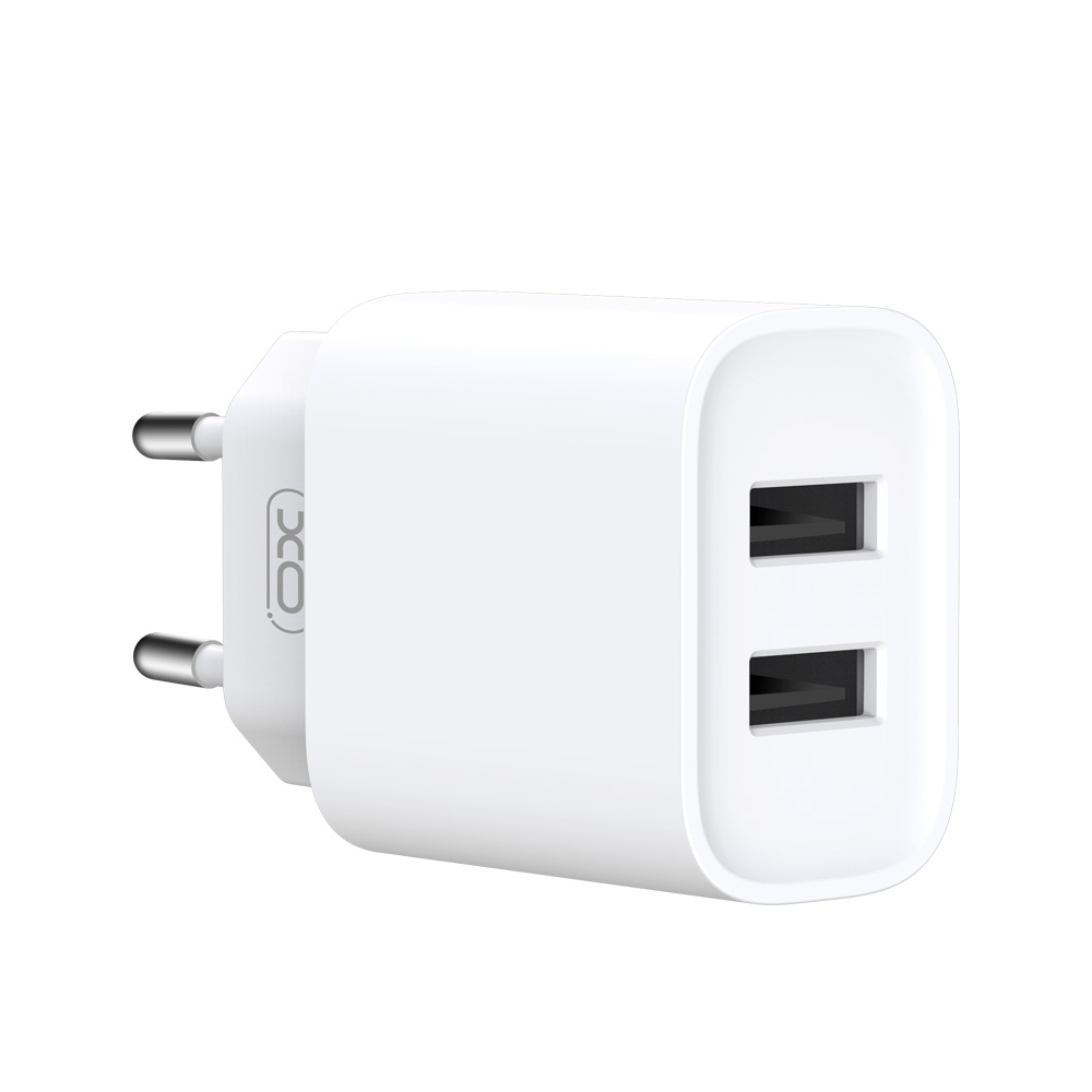 Nettlader XO Design CE02C, 10.5W, 2.1A, 2 x USB-A, Hvit