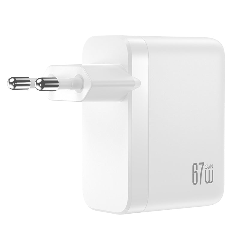 XO Design CE39 Nettadapter, 67W, 3A, 1 x USB-A - 3 x USB-C, Hvit
