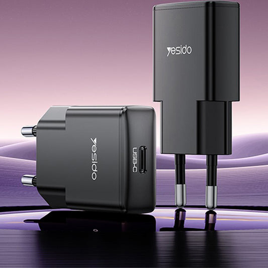 Nettlader Yesido YC74, 30W, 3A, 1 x USB-C, Svart