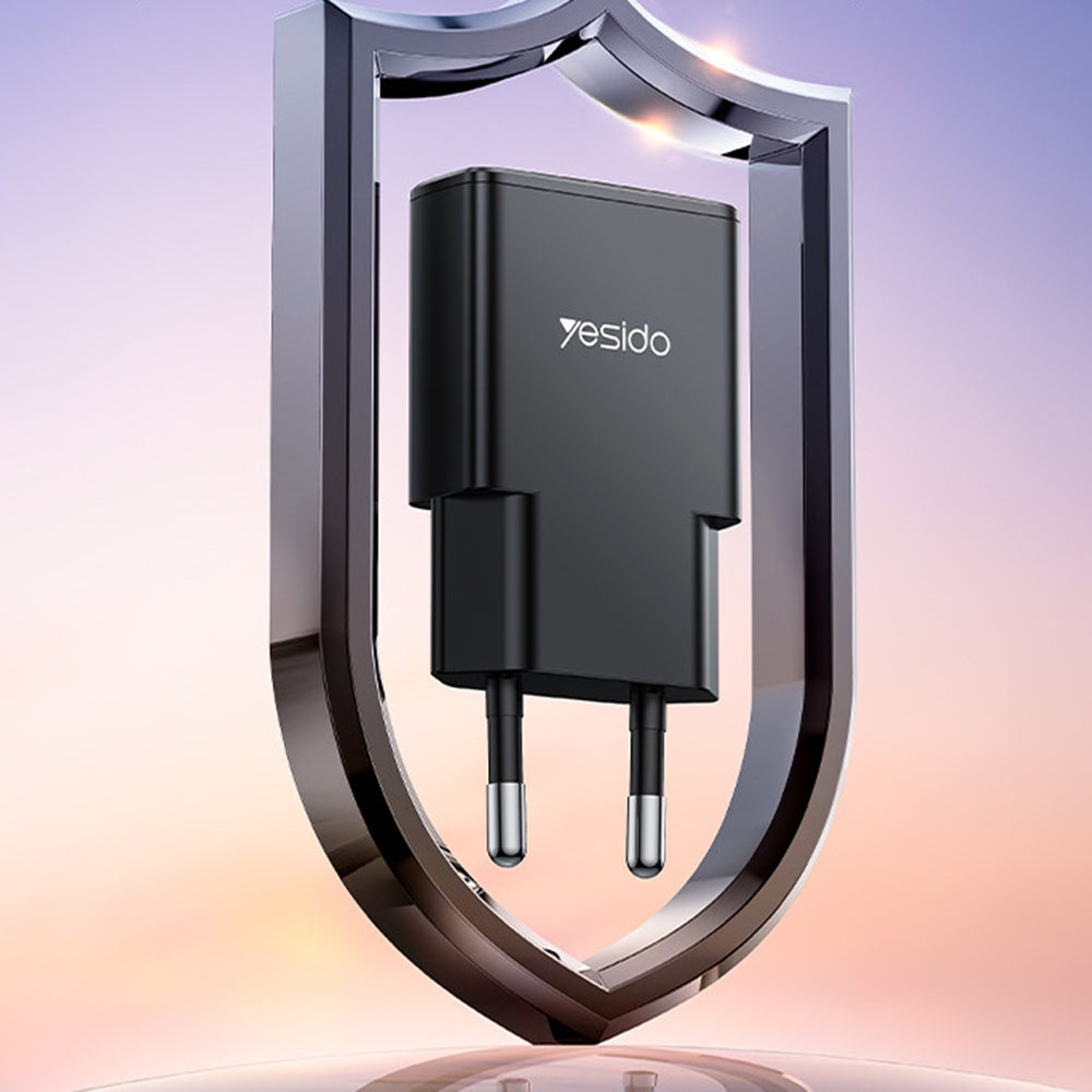Nettlader Yesido YC74, 30W, 3A, 1 x USB-C, Svart