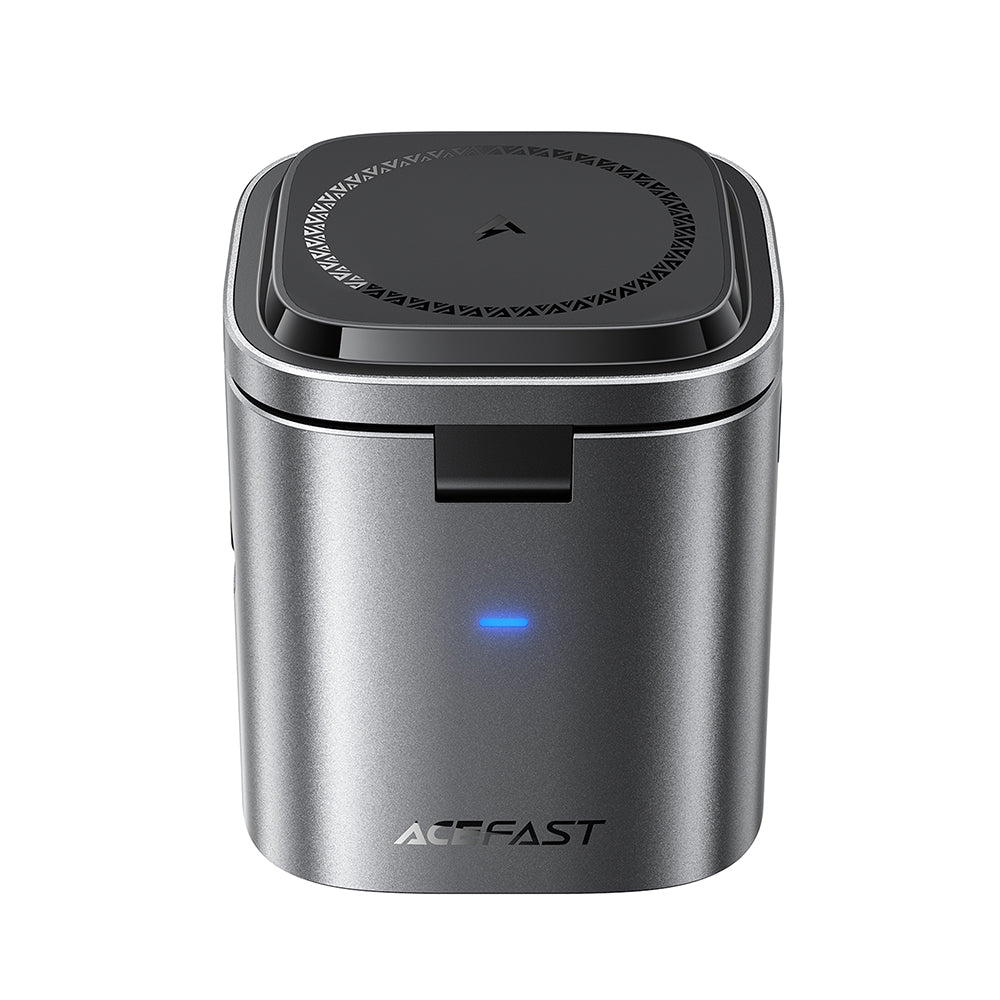 Ladestasjon med USB-C-kabel Acefast Z9 QI 6in1, 80W, 1 x USB-C - 1 x USB-A, Svart