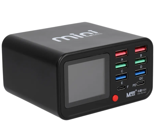 Ladestasjon MaAnt Dianba Mini, 75W, 2 x USB-C - 6 x USB-A, Svart