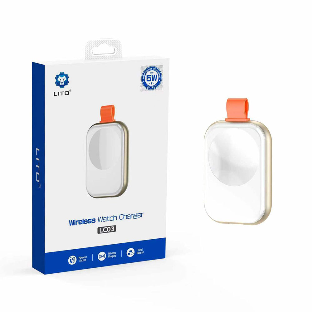 Trådløs Lader Lito LC03 for Apple Watch Series, Hvit