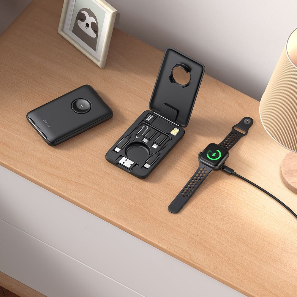 Trådløs Lader med Organizer McDodo CH-2440 8in1 for Apple Watch Series, Svart