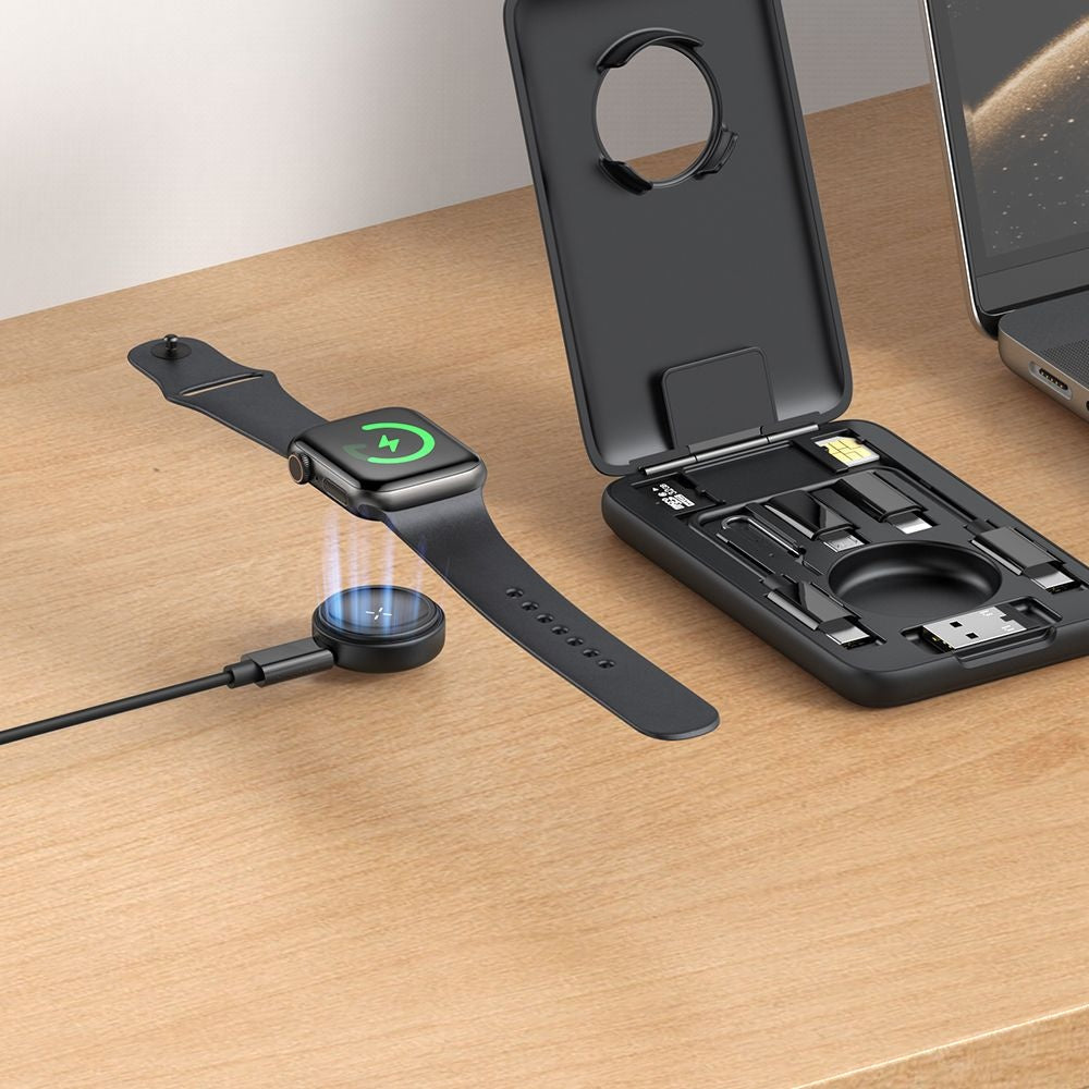 Trådløs Lader med Organizer McDodo CH-2440 8in1 for Apple Watch Series, Svart