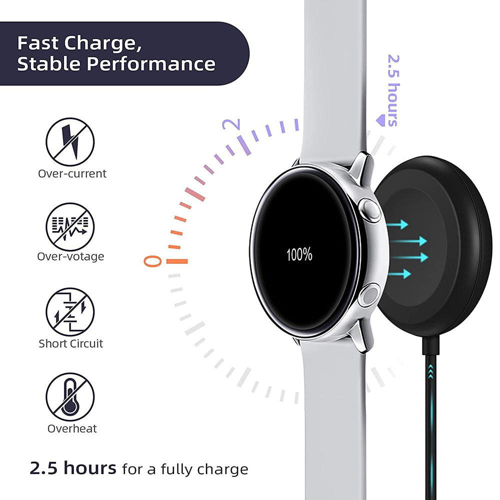 Trådløs lader Techsuit TSC12 for Samsung Galaxy Watch Series, USB-A, Svart