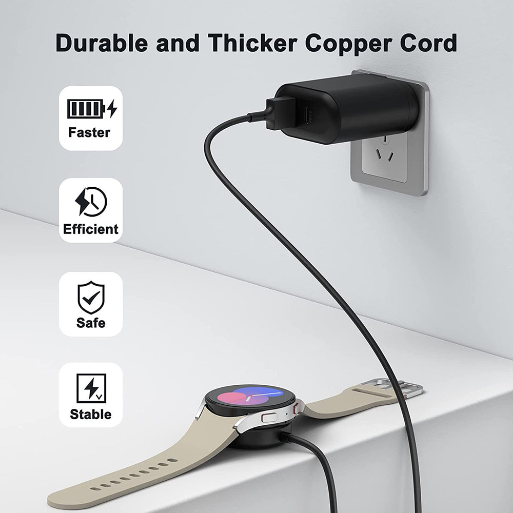 Trådløs lader Techsuit TSC12 for Samsung Galaxy Watch Series, USB-A, Svart