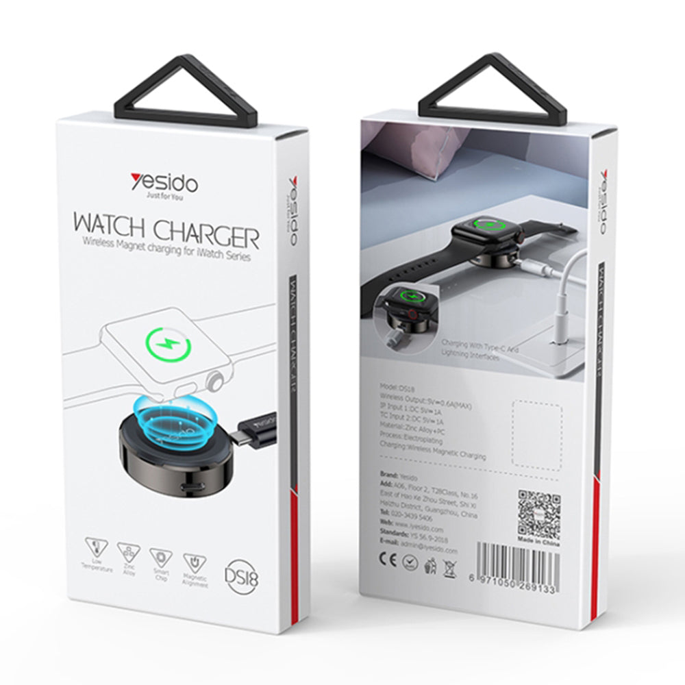 Trådløs lader Yesido DS18 for Apple Watch Series, Svart
