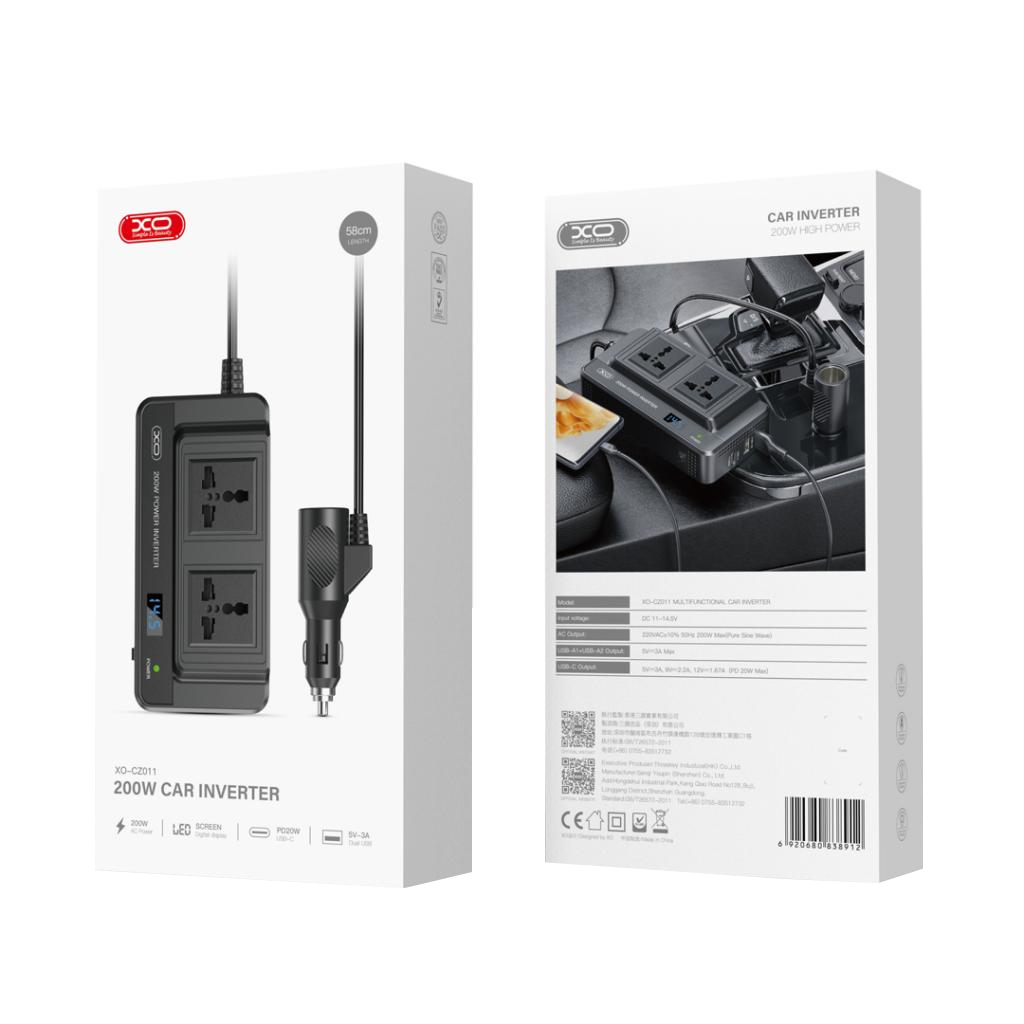 Elektrisk bilinverter XO Design CZ011, 200W