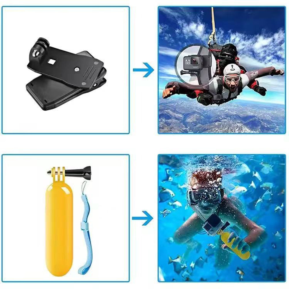 Sportskamera Tilbehørssett Techsuit SA15 for GoPro / SJCAM Series, 15i1, Svart