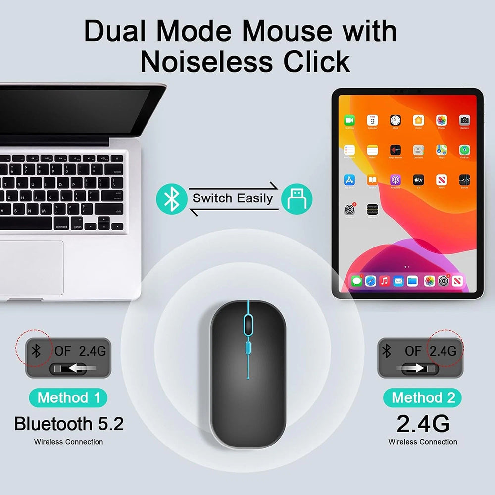Trådløst tastatur- og mussett Techsuit AirCombo WKM1, BT / Wi-Fi, svart
