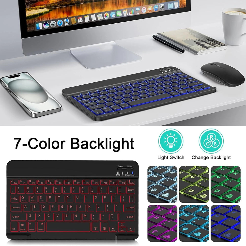 Trådløst tastatur- og mussett Techsuit AirCombo WKM1, BT / Wi-Fi, svart