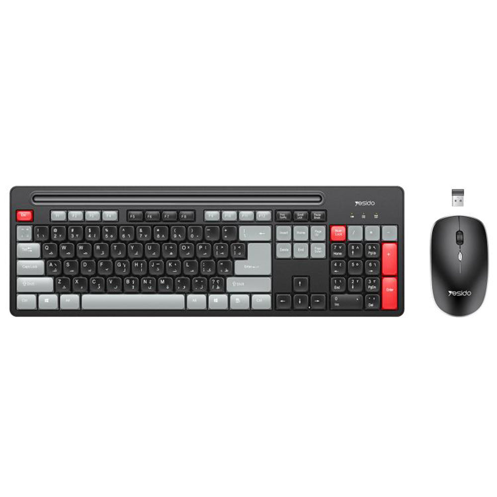 Trådløst tastatur- og mussett Yesido KB43, svart